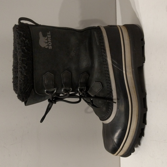 Men’s Sorel Caribou Boots Faux Fur Lined Black - Picture 5 of 10